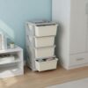HOMCOM 4 Drawers Plastic Storage Units