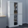 HOMCOM 184cm Freestanding Kitchen Cupboard with 4 Doors
