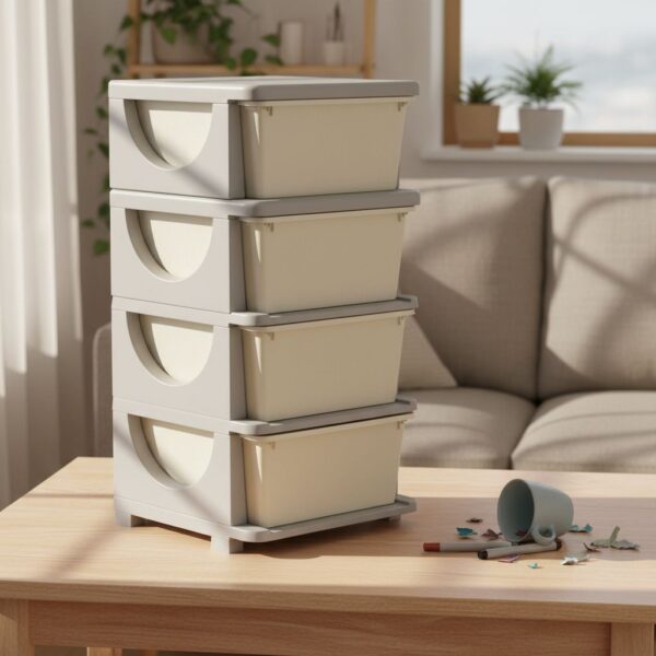 HOMCOM 4 Drawers Plastic Storage Units
