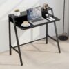 HOMCOM Writing Desk Computer Table Home Office PC Laptop Workstation Storage Shelf 84L x 45W cm Black