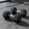 HOMCOM Rubber Hex Dumbbell Set