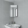 HOMCOM Stainless Steel Wall Mounted Bathroom Corner Mirror Storage Cabinet Single Door 300mm (W)