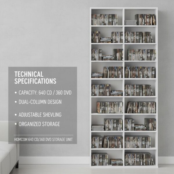 HOMCOM 640 CD/360 DVD Storage Unit