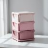 HOMCOM Kids Storage Units with 3 Drawers 3 Tier Chest Vertical Dresser Tower Toy Organiser for Nursery Playroom Kindergarten Pink