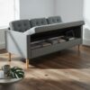 HOMCOM Modern 3-Seater Sofa Button-Tufted Fabric Couch with Storage Chest Rubberwood Legs