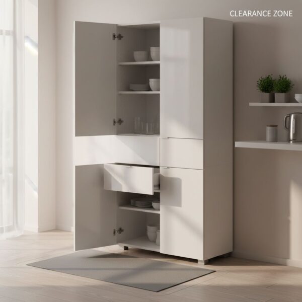 HOMCOM Kitchen Cupboard Storage Cabinet Push Open Doors and Drawers
