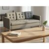 HOMCOM Modern 3-Seater Sofa Button-Tufted Fabric Couch with Storage Chest Rubberwood Legs