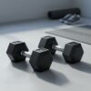 HOMCOM Rubber Hex Dumbbell Set