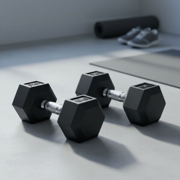 HOMCOM Rubber Hex Dumbbell Set