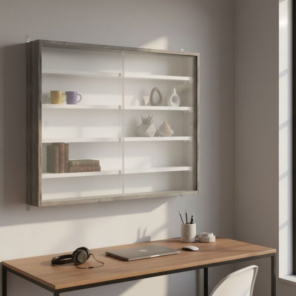 HOMCOM 5-Tier Wall Mounted Display Cabinet