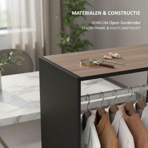 HOMCOM Open Wardrobe on Wheels