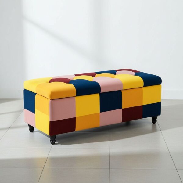 HOMCOM 114 x 47 x 47cm Velvet Storage Ottoman