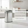 HOMCOM Stainless Steel Kitchen Sensor Dustbin Automatic Touchless Rubbish Garbage Waste Bin
