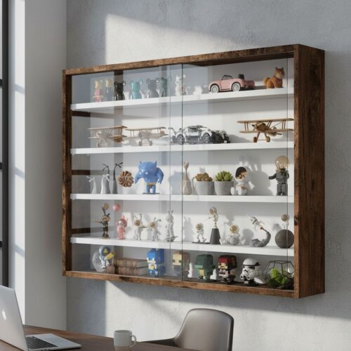 HOMCOM 5-Tier Wall Display Shelf Unit Cabinet