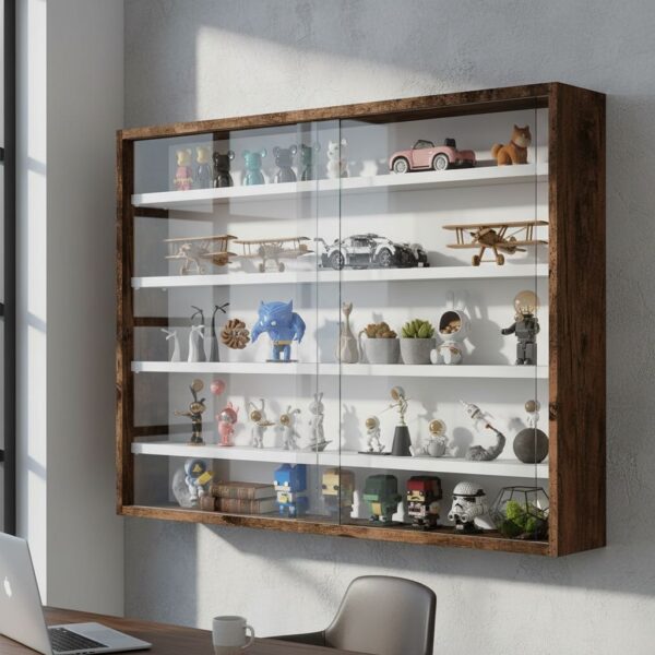 HOMCOM 5-Tier Wall Display Shelf Unit Cabinet