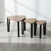 HOMCOM 3 PCs MDF Steel Nesting Table Coffee Table