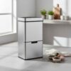 HOMCOM 72L Recycling Sensor Bin Stainless Steel 3 Compartments