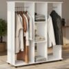 HOMCOM Double Open Wardrobe On Wheels