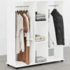 HOMCOM Double Open Wardrobe On Wheels