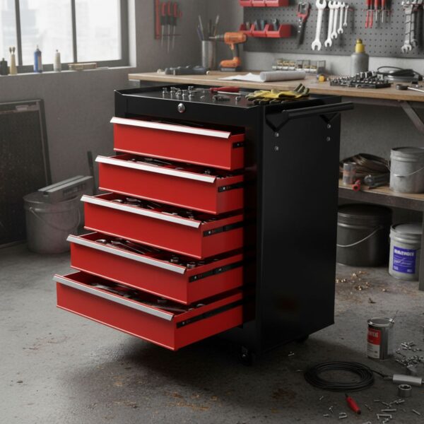 HOMCOM Steel 5-Drawer Tool Storage Cabinet