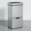 HOMCOM 72L Recycling Sensor Bin Stainless Steel 3 Compartments