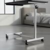 HOMCOM Height Adjustable Over Bed Table with Wheels