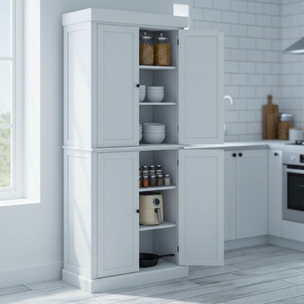 HOMCOM 184cm Freestanding Kitchen Cupboard with 4 Doors