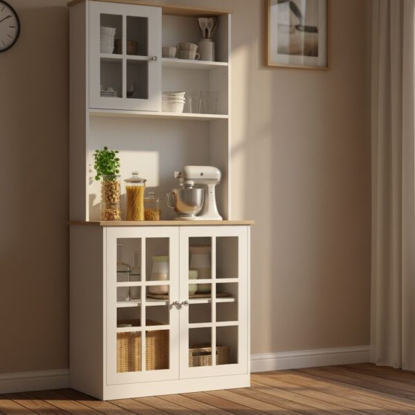 HOMCOM Freestanding Kitchen Cupboard