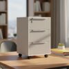 HOMCOM 3-Drawer Lockable Filing Cabinet